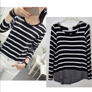 Striped Long Sleeve lightweight Olive & Grove Blouse